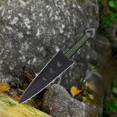 THROWFUN 12 Pack 9Cr17 stainless steel- 6.5''(length) 0.12''(thick) , throwing knives set  Full-Tang Throwing Set, with Nylon Sheath for Competition and Recreation Black Darts-FB-YF005-12